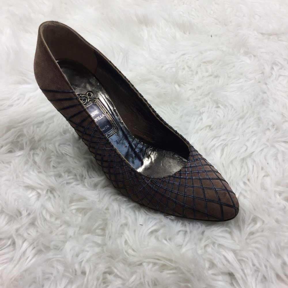 Rene Caovilla Brown Suede Heels – Size 6.5 – Made in Italy